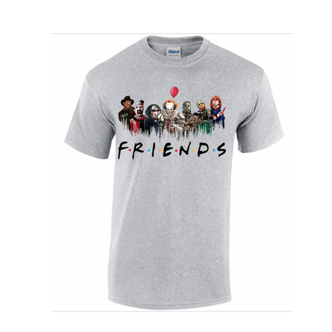 Unisex Short and Long Sleeve T-Shirt (Horror Icons FRIENDS)