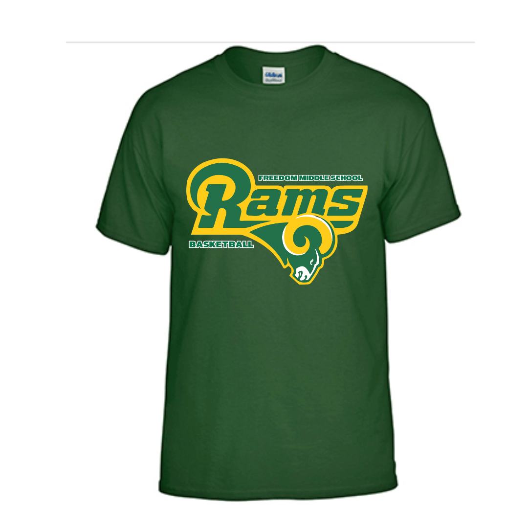 Unisex Short and Long Sleeve T-Shirt (Rams Basketball Team Spirit Wear)