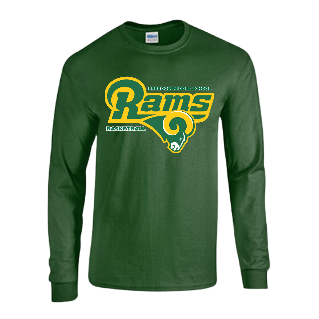 Unisex Short and Long Sleeve T-Shirt (Rams Basketball Team Spirit Wear)
