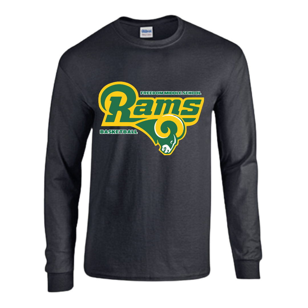 Unisex Short and Long Sleeve T-Shirt (Rams Basketball Team Spirit Wear)