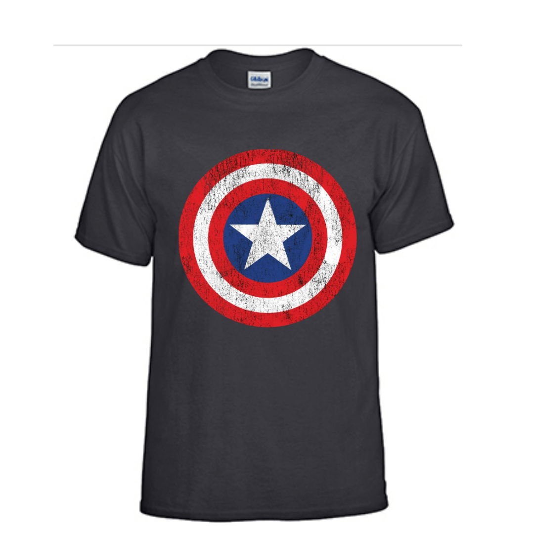 Unisex Short Sleeve T-Shirt (Captain America Shield Tee, Independence Day Merch)
