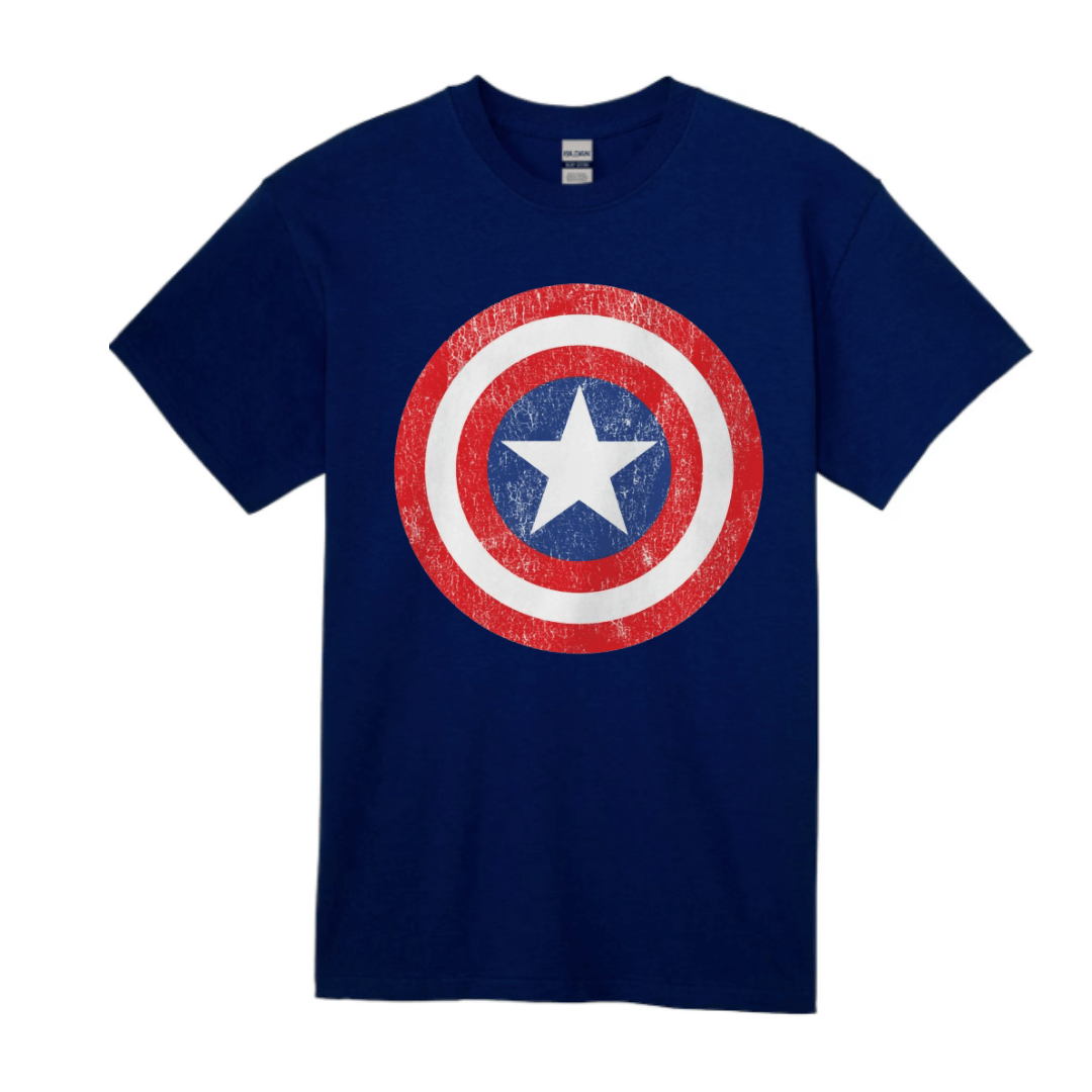 Unisex Short Sleeve T-Shirt (Captain America Shield Tee, Independence Day Merch)
