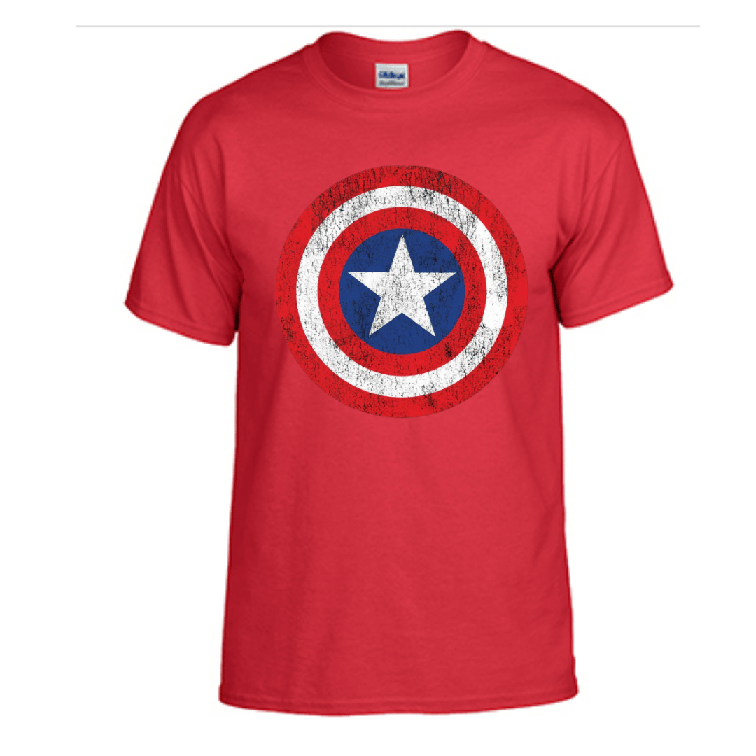 Unisex Short Sleeve T-Shirt (Captain America Shield Tee, Independence Day Merch)
