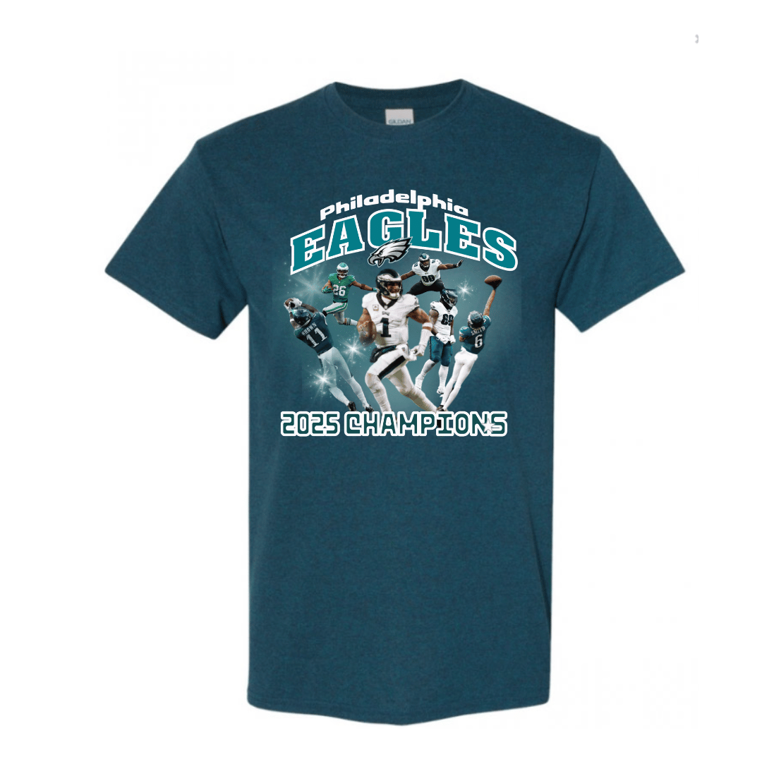 Unisex Short Sleeve T-Shirts (2025 Philadelphia Eagles Championship Graphic Shirt)