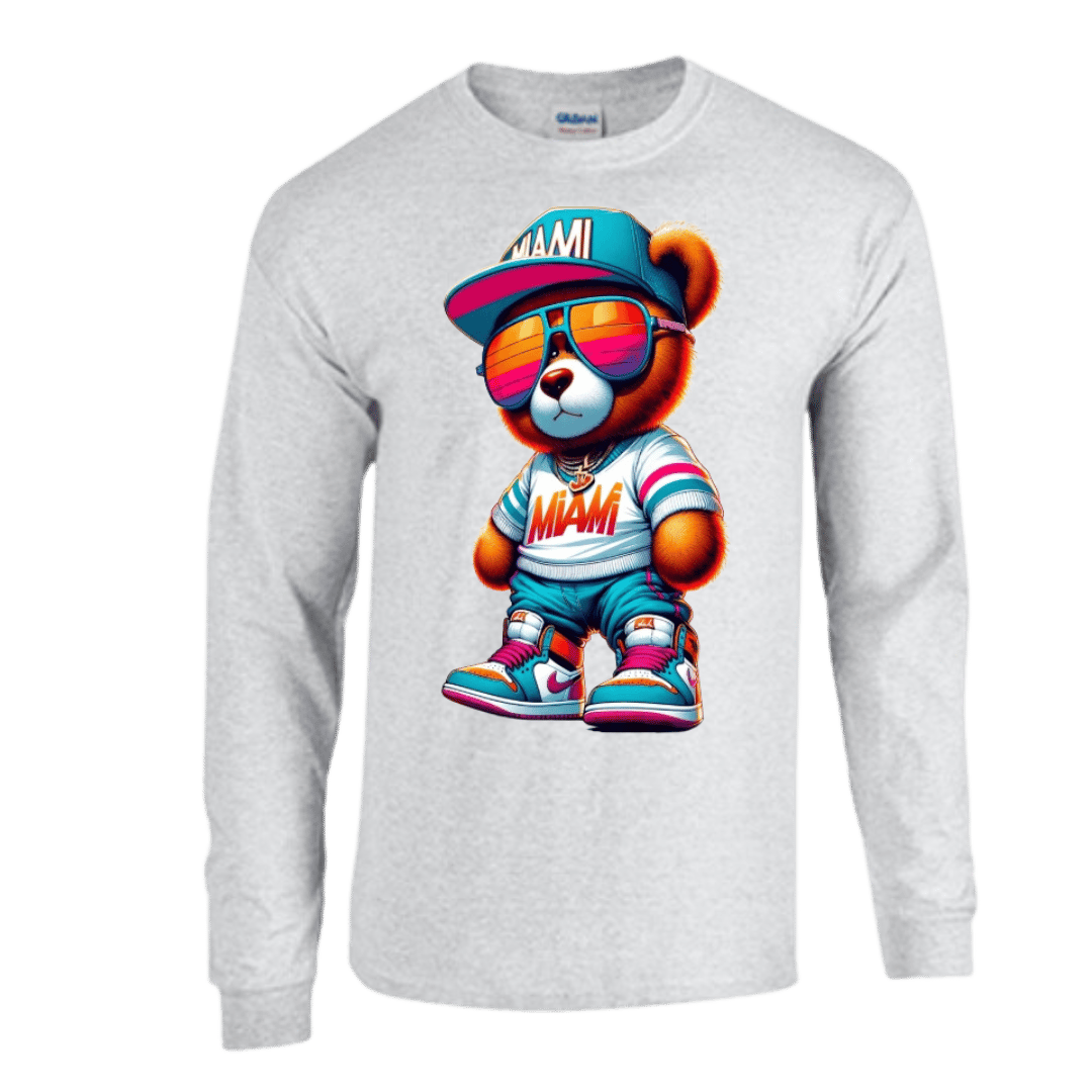 Unisex Short and Long Sleeve T-Shirt (Miami Bear)