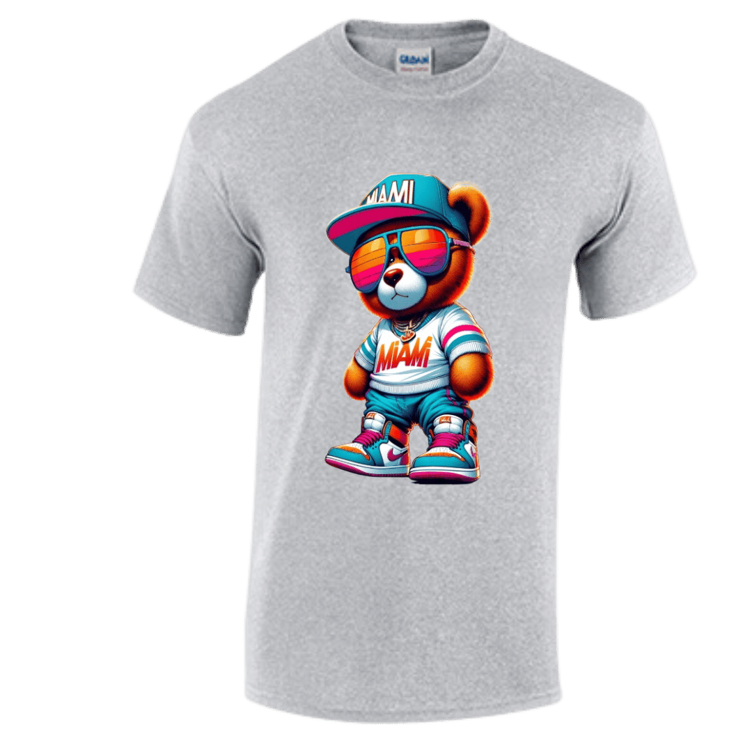 Unisex Short and Long Sleeve T-Shirt (Miami Bear)