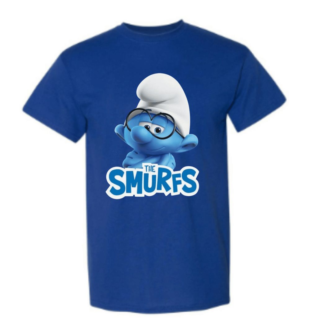 Unisex Short Sleeve T-Shirt (Smurfs "Brainy Smurf" Movie Tees)