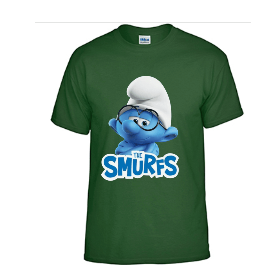 Unisex Short Sleeve T-Shirt (Smurfs "Brainy Smurf" Movie Tees)