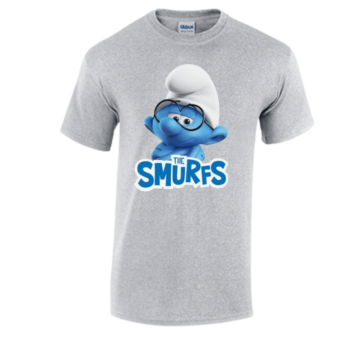 Unisex Short Sleeve T-Shirt (Smurfs "Brainy Smurf" Movie Tees)