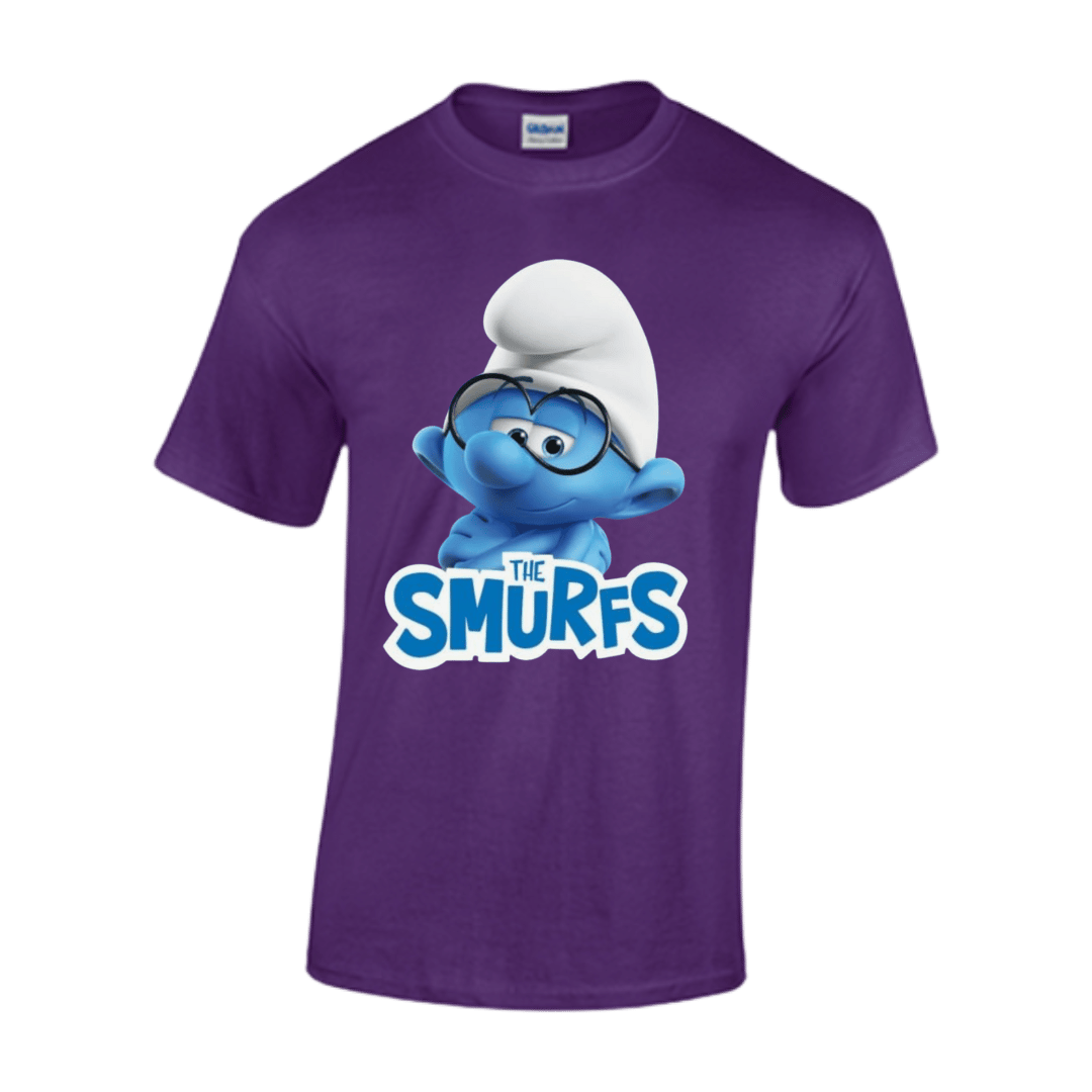 Unisex Short Sleeve T-Shirt (Smurfs "Brainy Smurf" Movie Tees)