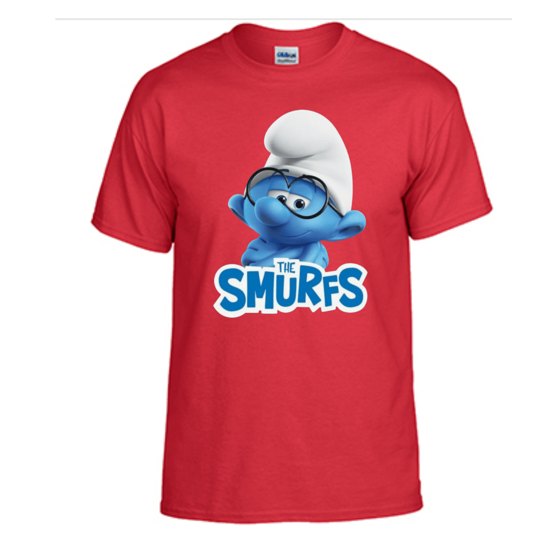 Unisex Short Sleeve T-Shirt (Smurfs "Brainy Smurf" Movie Tees)
