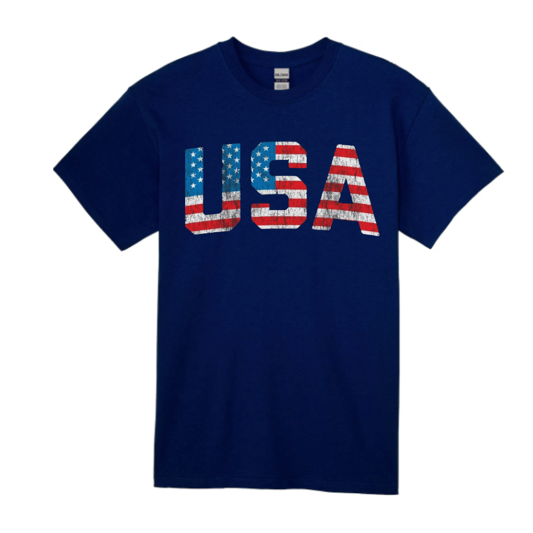 Unisex Short Sleeve T-Shirt (Vintage USA Tees, Independence Day Merch)