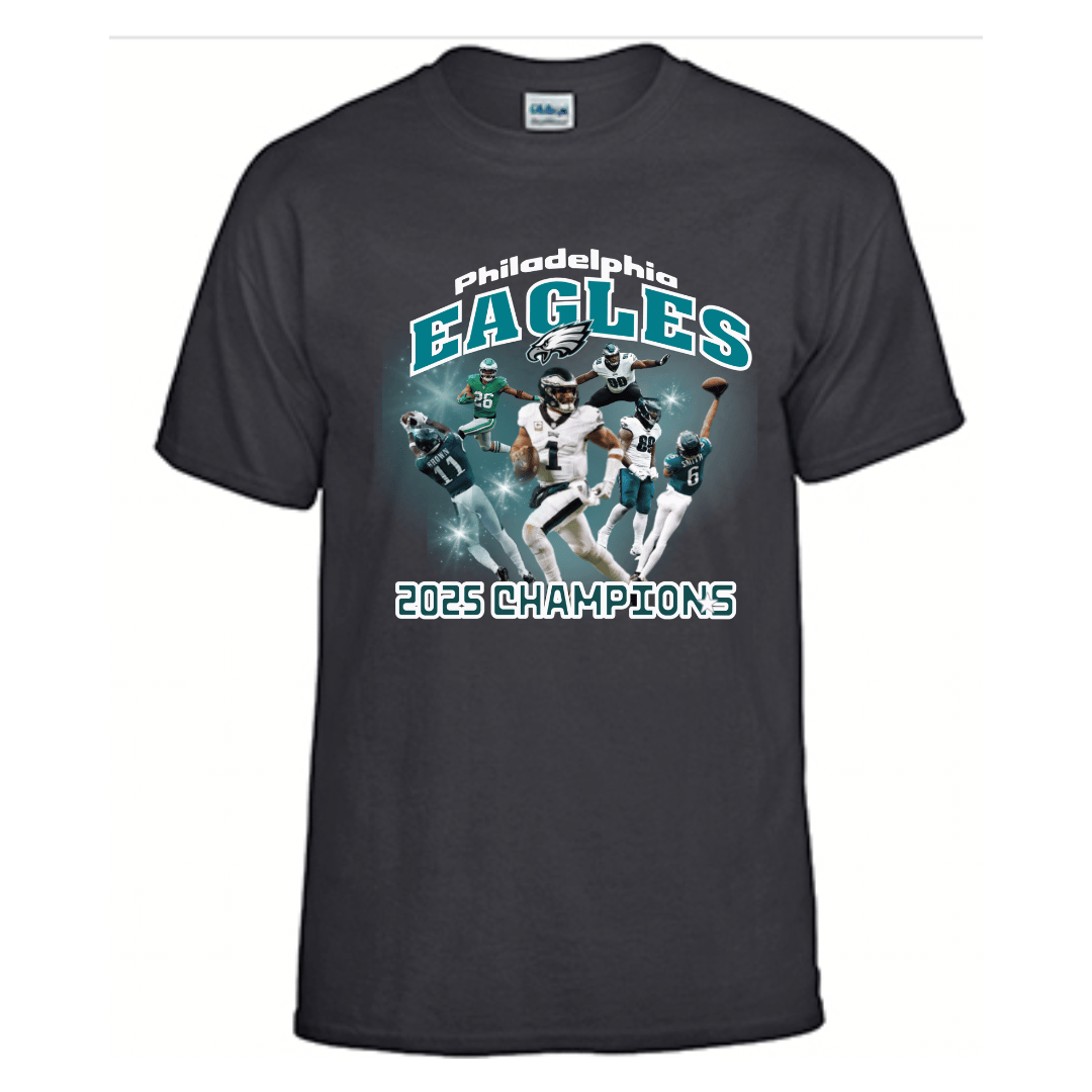 Unisex Short Sleeve T-Shirts (2025 Philadelphia Eagles Championship Graphic Shirt)