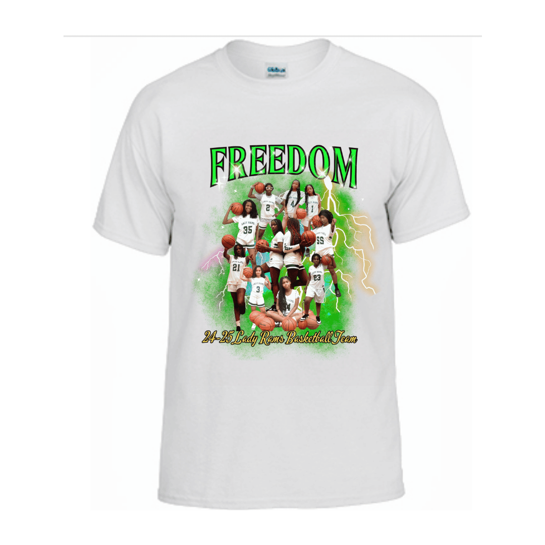 Unisex Short and Long Sleeve T-Shirt (24-25 Freedom Lady Rams Team Graphic T-Shirts)