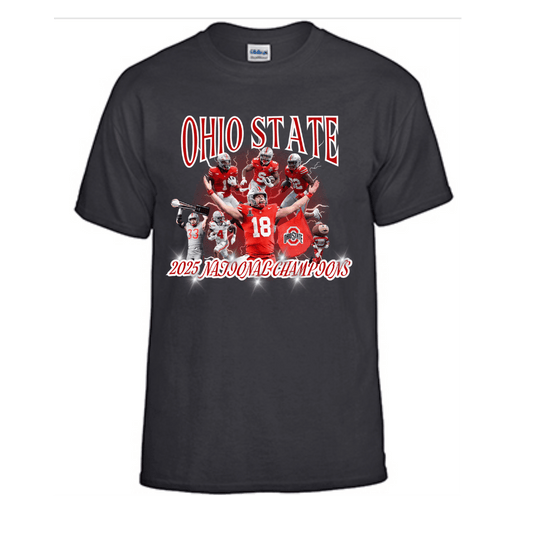 Unisex Short Sleeve T-Shirts (2025 Ohio State Buckeyes Championship Graphic Shirt)