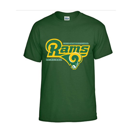 Unisex Short and Long Sleeve T-Shirt (Rams Basketball Team Spirit Wear)
