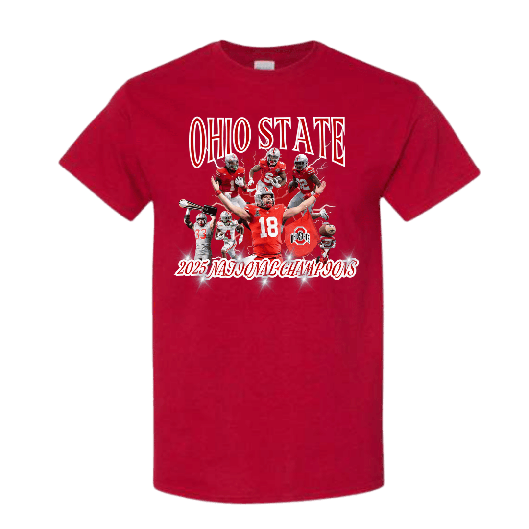 Unisex Short Sleeve T-Shirts (2025 Ohio State Buckeyes Championship Graphic Shirt)