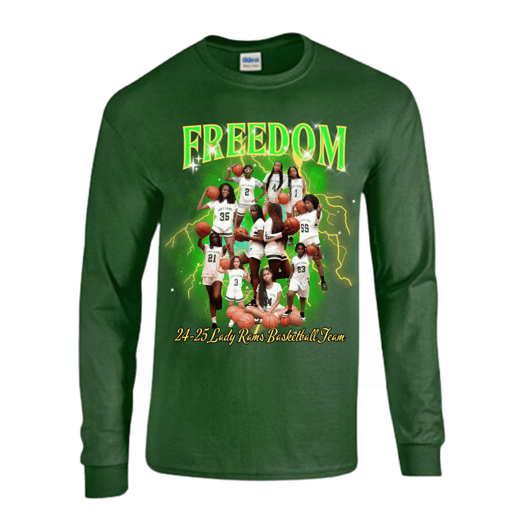 Unisex Short and Long Sleeve T-Shirt (24-25 Freedom Lady Rams Team Graphic T-Shirts)