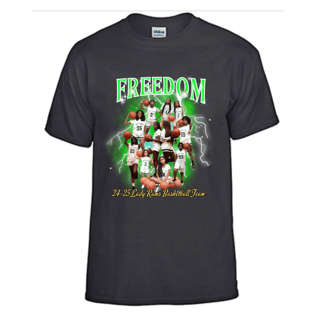 Unisex Short and Long Sleeve T-Shirt (24-25 Freedom Lady Rams Team Graphic T-Shirts)