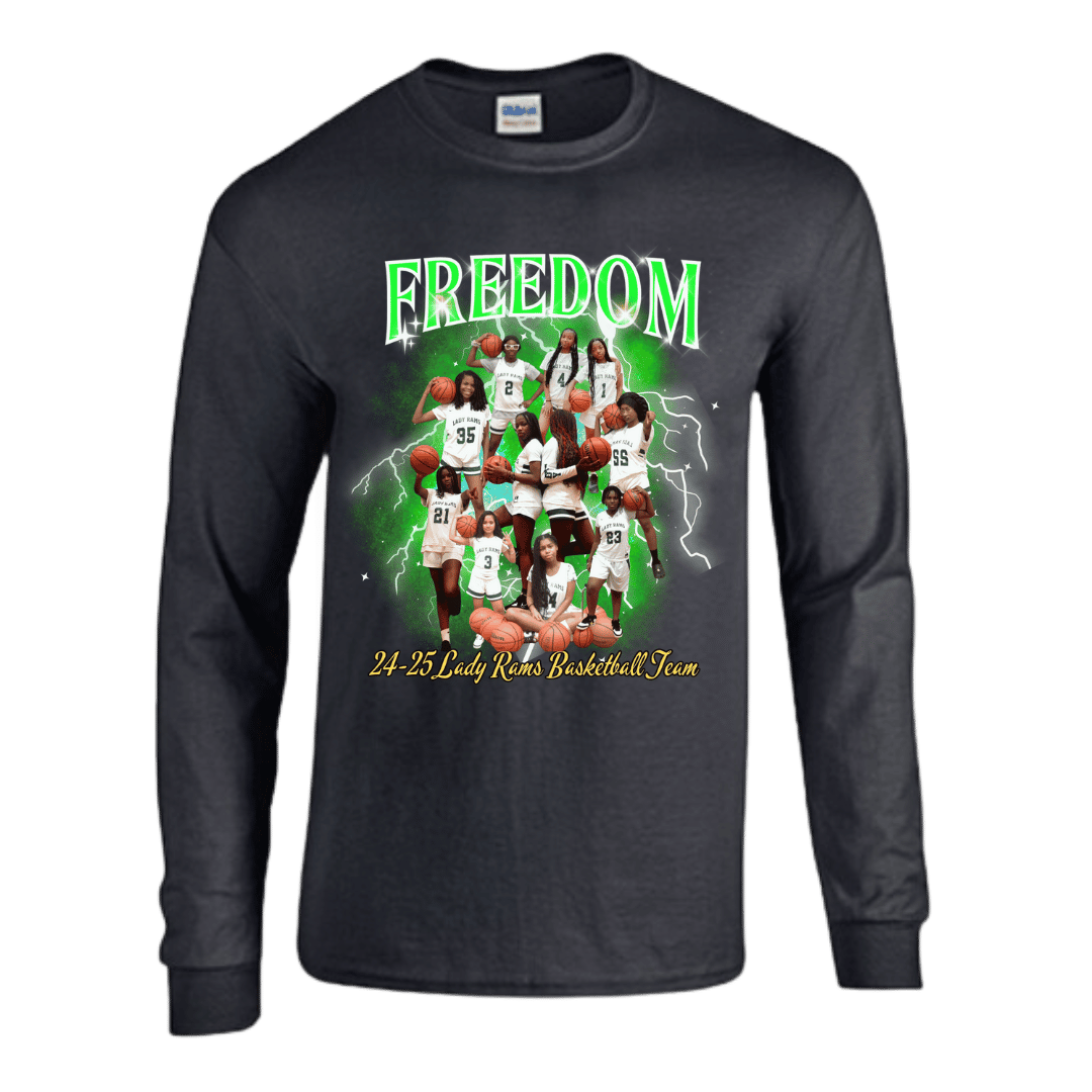 Unisex Short and Long Sleeve T-Shirt (24-25 Freedom Lady Rams Team Graphic T-Shirts)