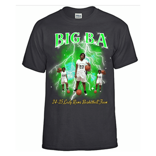 Unisex Short and Long Sleeve T-Shirt (BIG BA 24-25 Lady Rams Basketball Graphic T-Shirt)