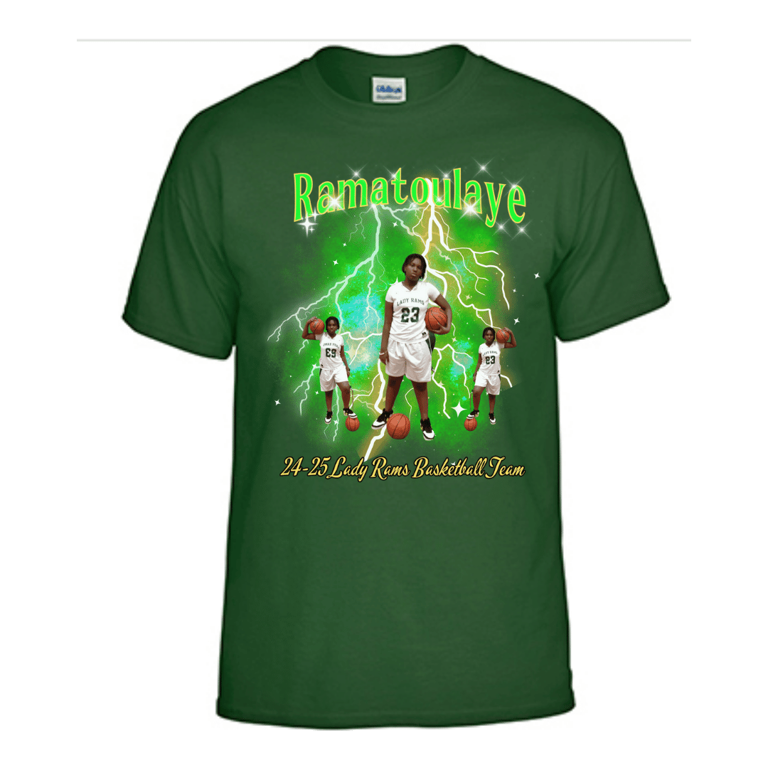 Unisex Short and Long Sleeve T-Shirt (BIG BA 24-25 Lady Rams Basketball Graphic T-Shirt)