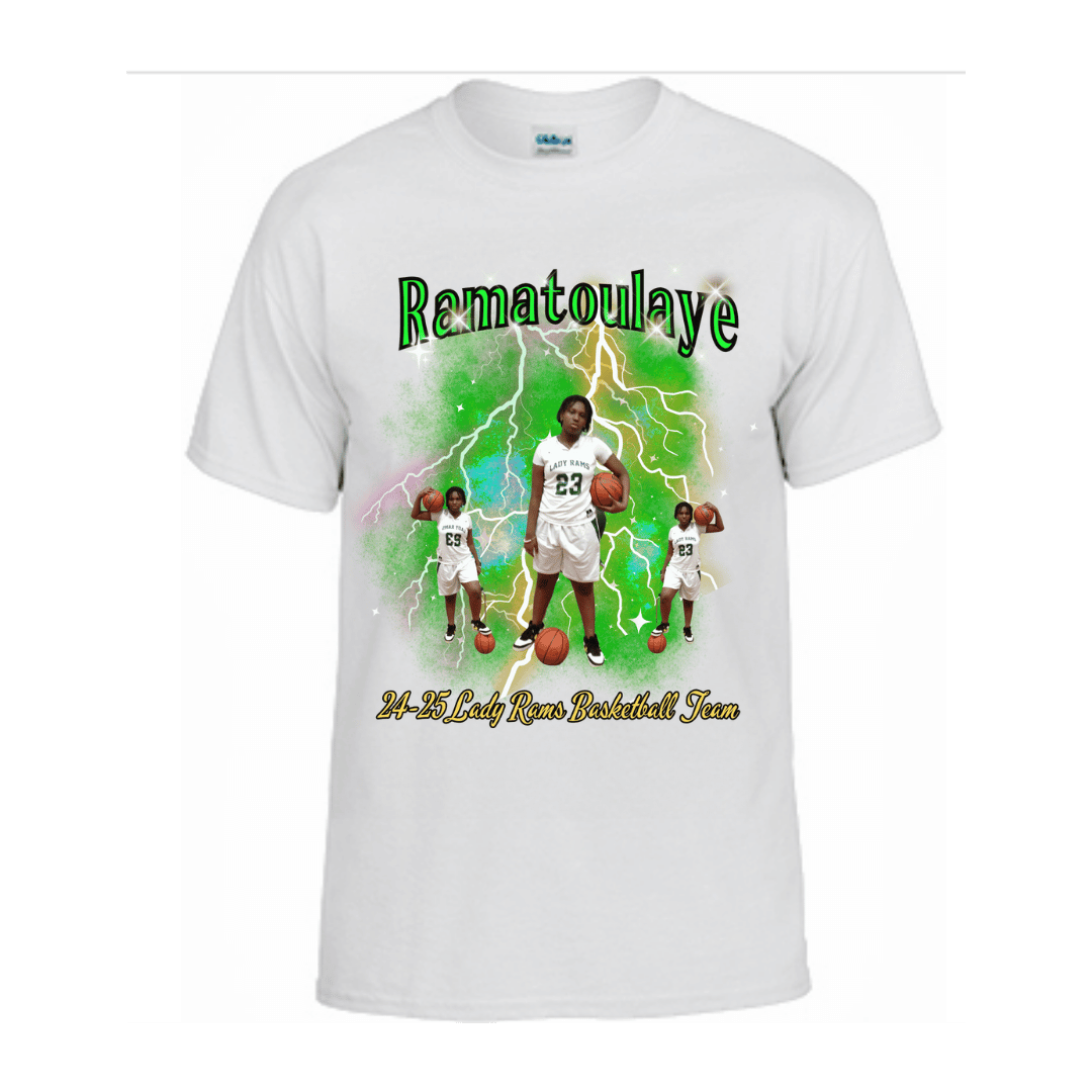 Unisex Short and Long Sleeve T-Shirt (BIG BA 24-25 Lady Rams Basketball Graphic T-Shirt)