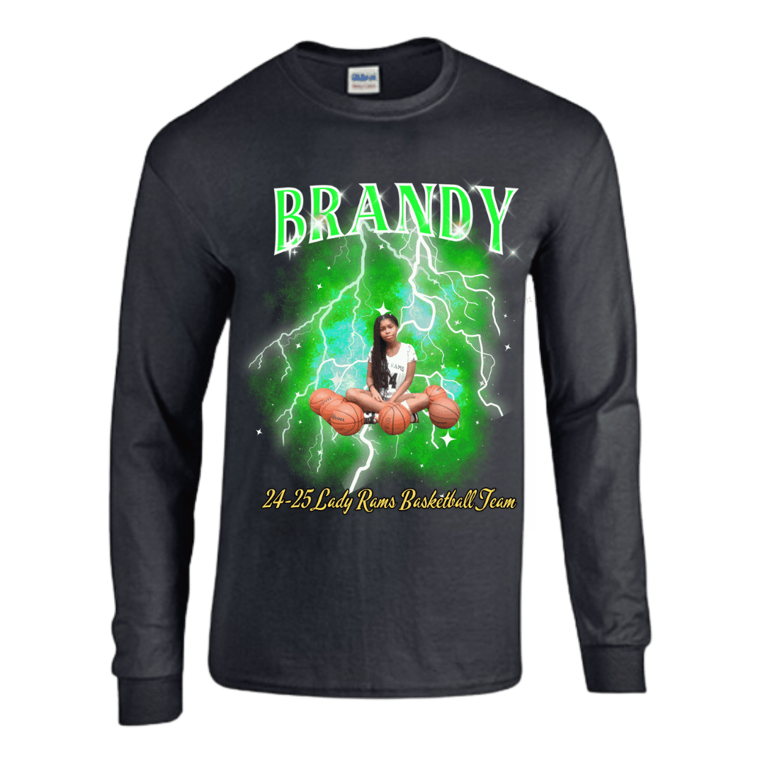 Unisex Short and Long Sleeve T-Shirt (Brandy 24-25 Lady Rams Basketball Graphic T-Shirt)