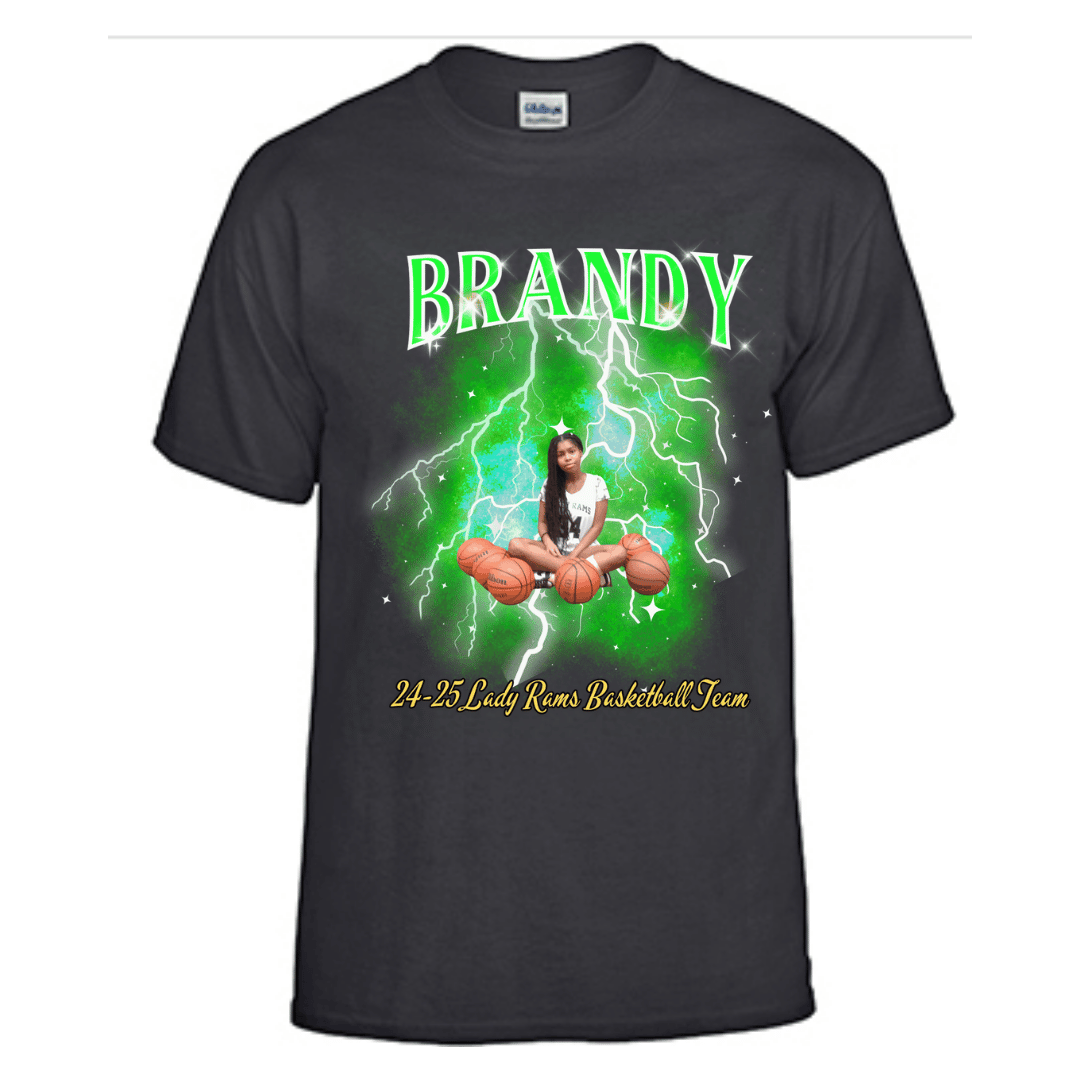 Unisex Short and Long Sleeve T-Shirt (Brandy 24-25 Lady Rams Basketball Graphic T-Shirt)