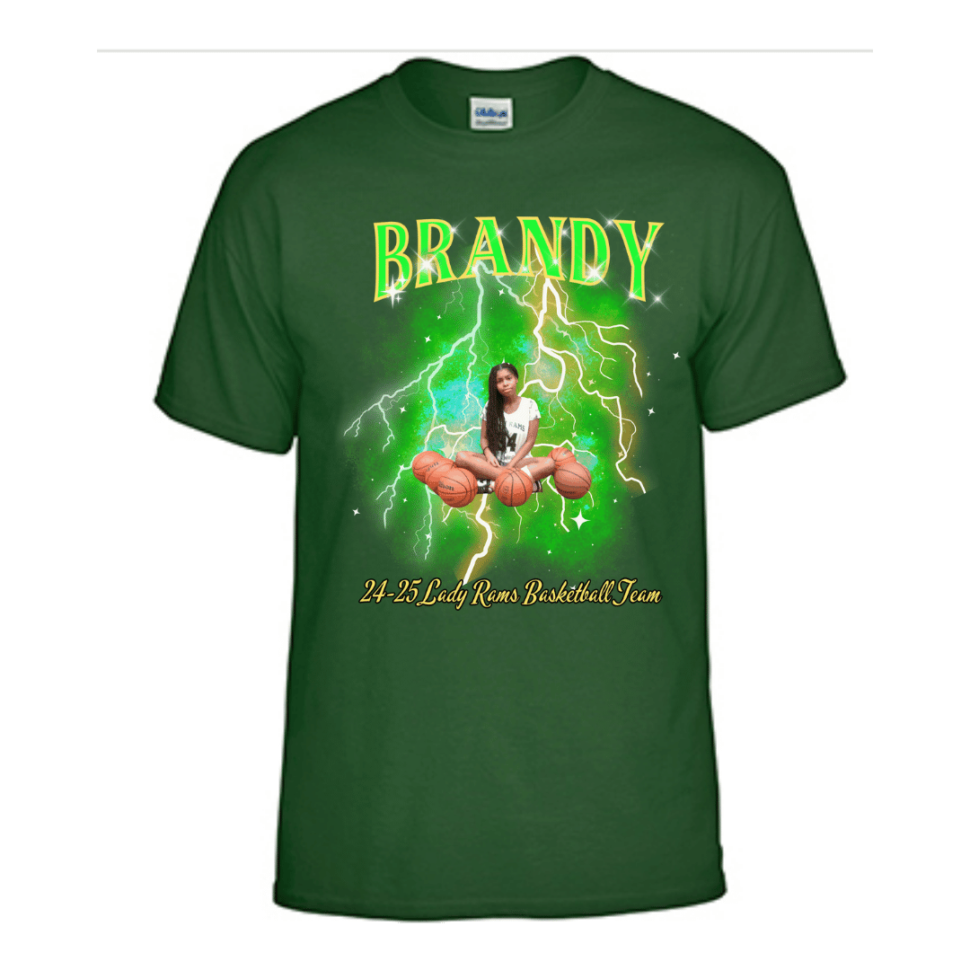Unisex Short and Long Sleeve T-Shirt (Brandy 24-25 Lady Rams Basketball Graphic T-Shirt)
