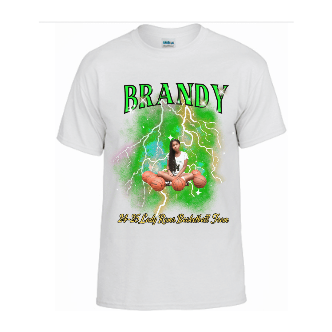 Unisex Short and Long Sleeve T-Shirt (Brandy 24-25 Lady Rams Basketball Graphic T-Shirt)