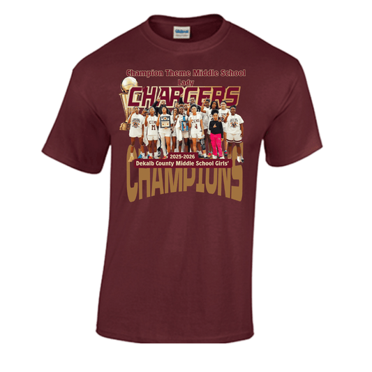 Unisex Short Sleeve T-Shirts (Champion Theme Middle School 2026 Championship Shirt)