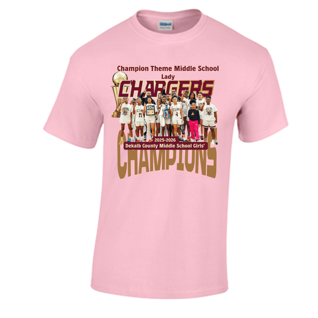 Unisex Short Sleeve T-Shirts (Champion Theme Middle School 2026 Championship Shirt)