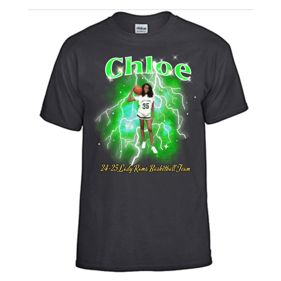 Unisex Short and Long Sleeve T-Shirt (Chloe 24-25 Lady Rams Basketball Graphic T-Shirt)