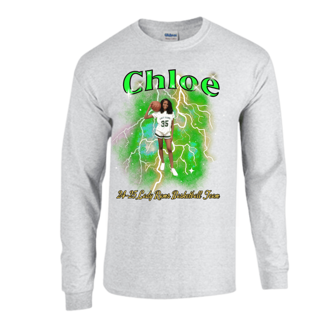 Unisex Short and Long Sleeve T-Shirt (Chloe 24-25 Lady Rams Basketball Graphic T-Shirt)