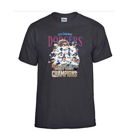 Unisex Short Sleeve T-Shirts ( Los Angeles Dodgers Back to Back Championship Graphic Shirts)