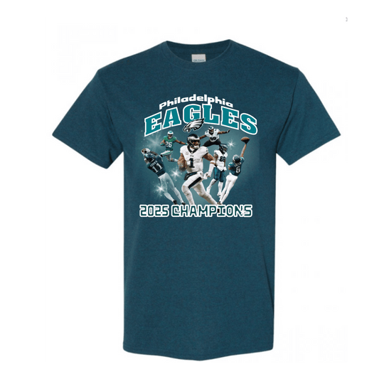 Unisex Short Sleeve T-Shirts (2025 Philadelphia Eagles Championship Graphic Shirt)