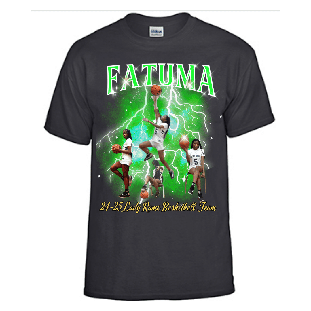 Unisex Short and Long Sleeve T-Shirt (Fatuma 24-25 Lady Rams Basketball Graphic T-Shirt)