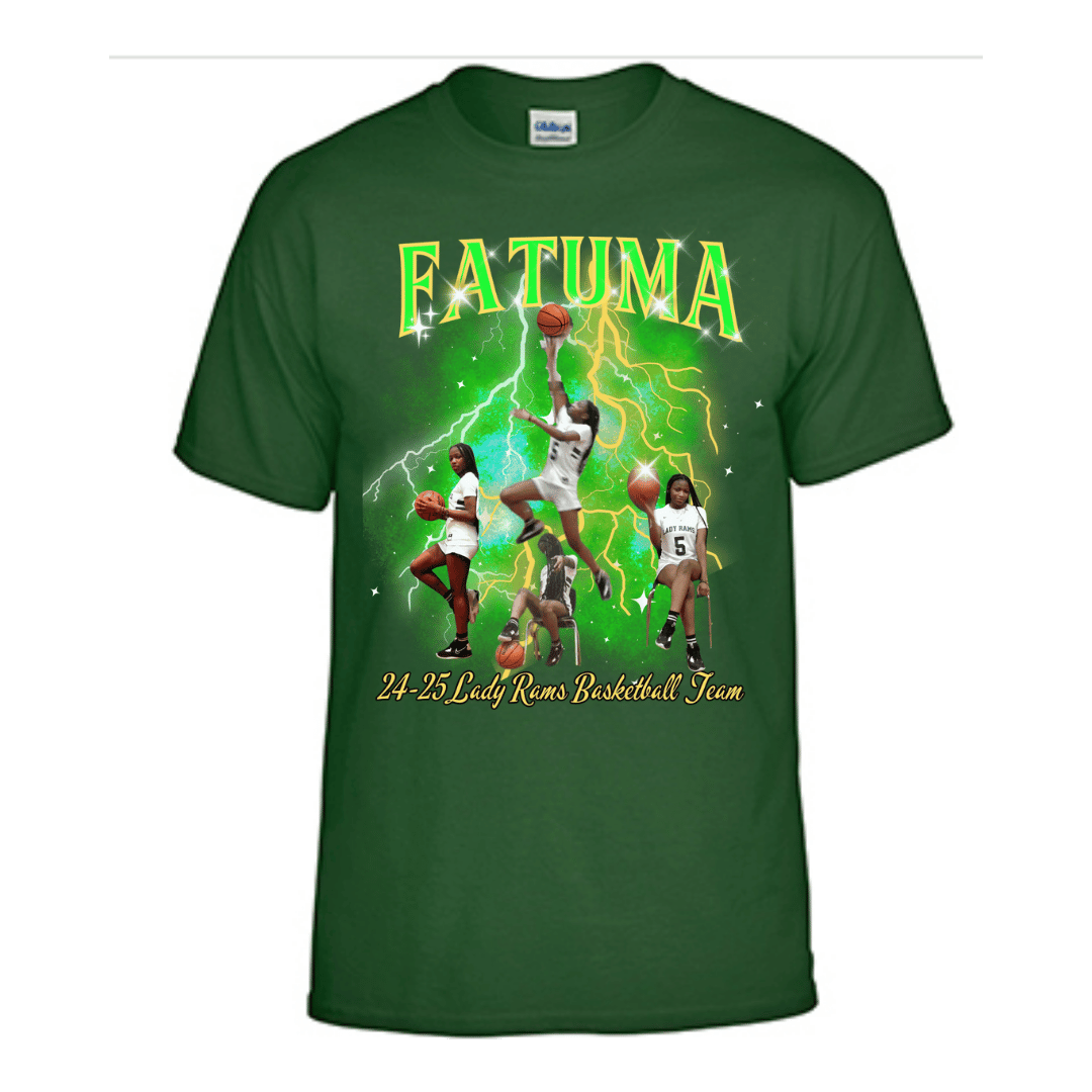 Unisex Short and Long Sleeve T-Shirt (Fatuma 24-25 Lady Rams Basketball Graphic T-Shirt)