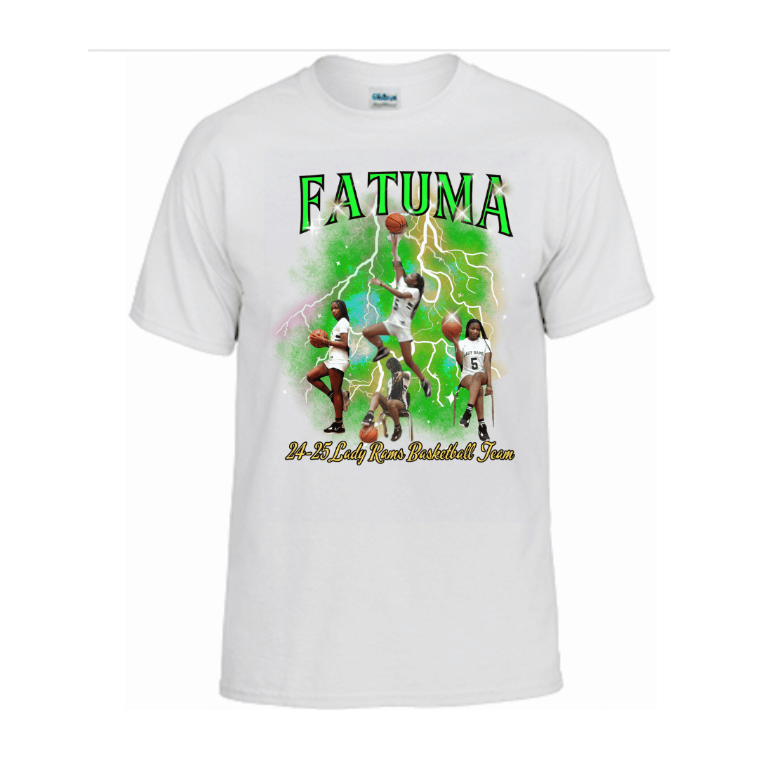 Unisex Short and Long Sleeve T-Shirt (Fatuma 24-25 Lady Rams Basketball Graphic T-Shirt)