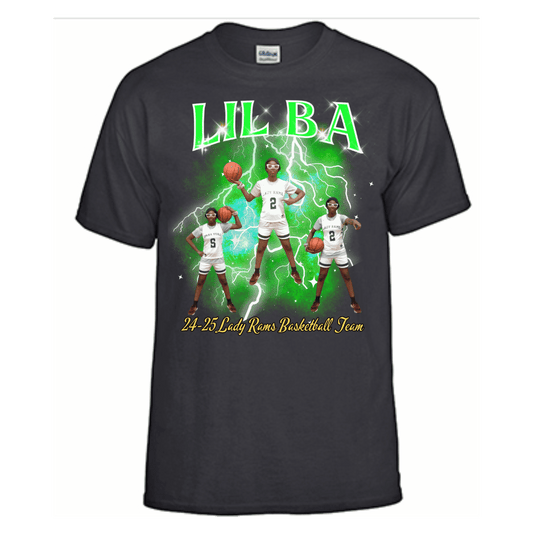 Unisex Short and Long Sleeve T-Shirt (LIL BA 24-25 Lady Rams Basketball Graphic T-Shirt)