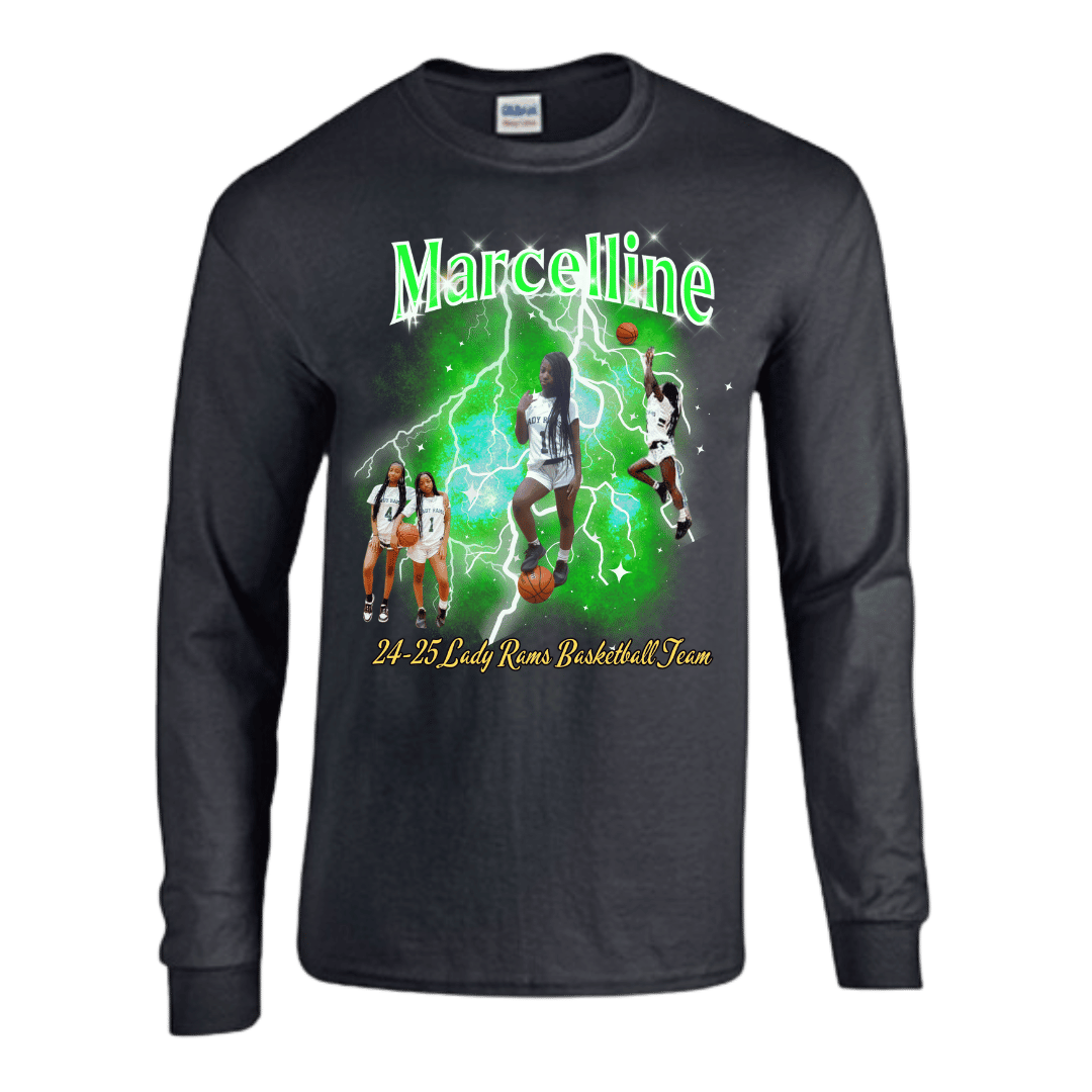 Unisex Short and Long Sleeve T-Shirt (Marcelline 24-25 Lady Rams Basketball Graphic T-Shirt)