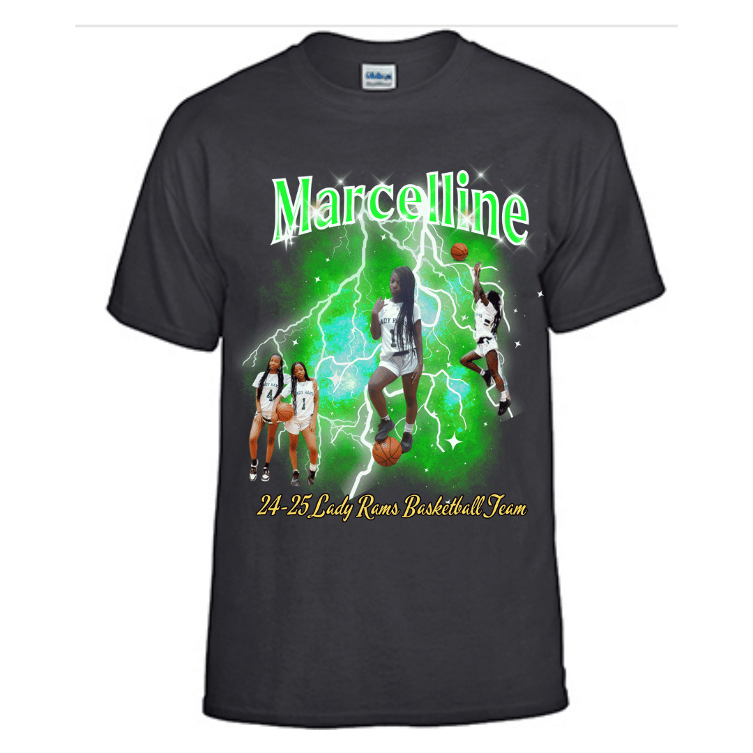 Unisex Short and Long Sleeve T-Shirt (Marcelline 24-25 Lady Rams Basketball Graphic T-Shirt)