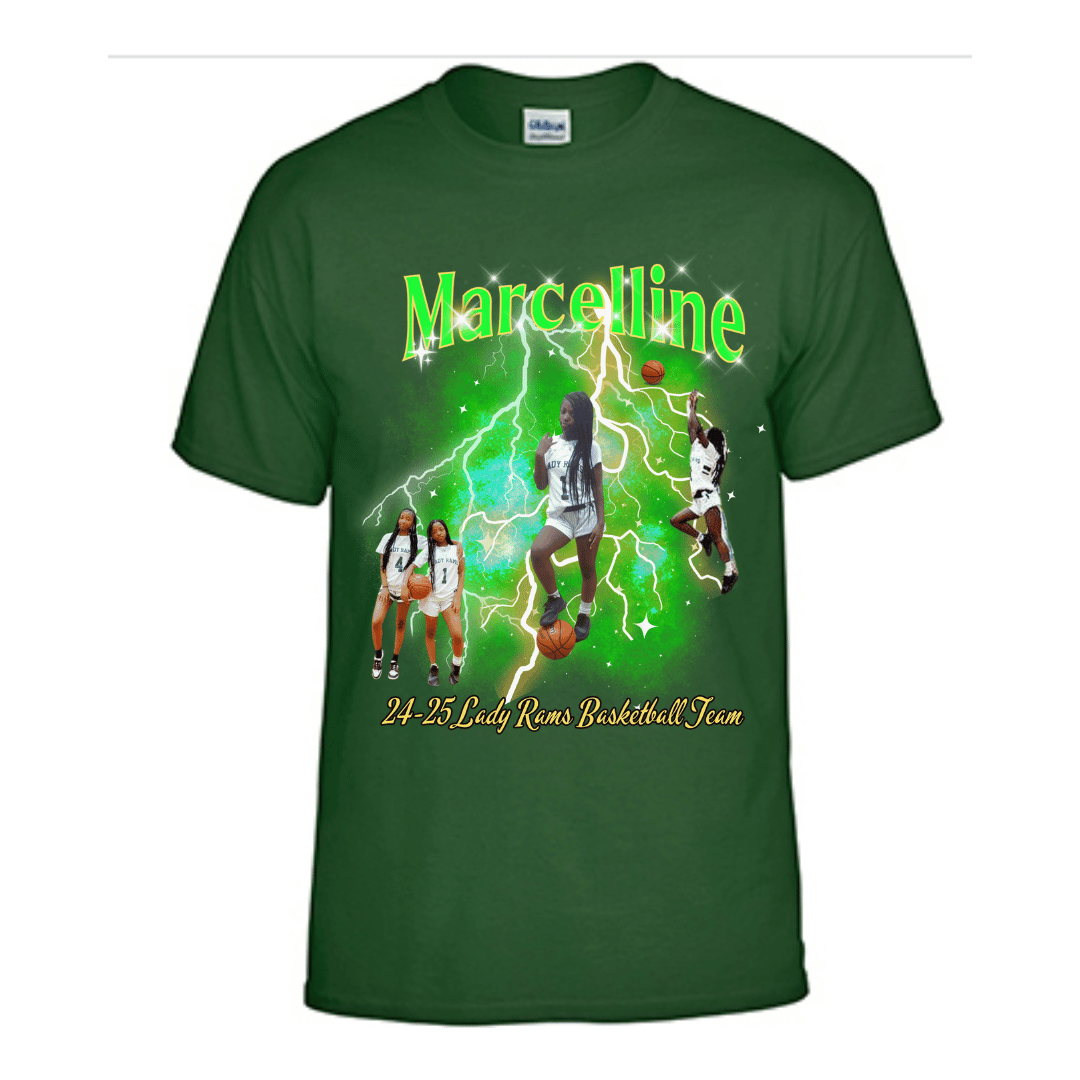 Unisex Short and Long Sleeve T-Shirt (Marcelline 24-25 Lady Rams Basketball Graphic T-Shirt)