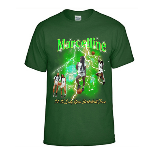 Unisex Short and Long Sleeve T-Shirt (Marcelline 24-25 Lady Rams Basketball Graphic T-Shirt)