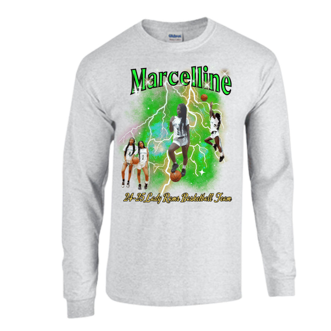 Unisex Short and Long Sleeve T-Shirt (Marcelline 24-25 Lady Rams Basketball Graphic T-Shirt)