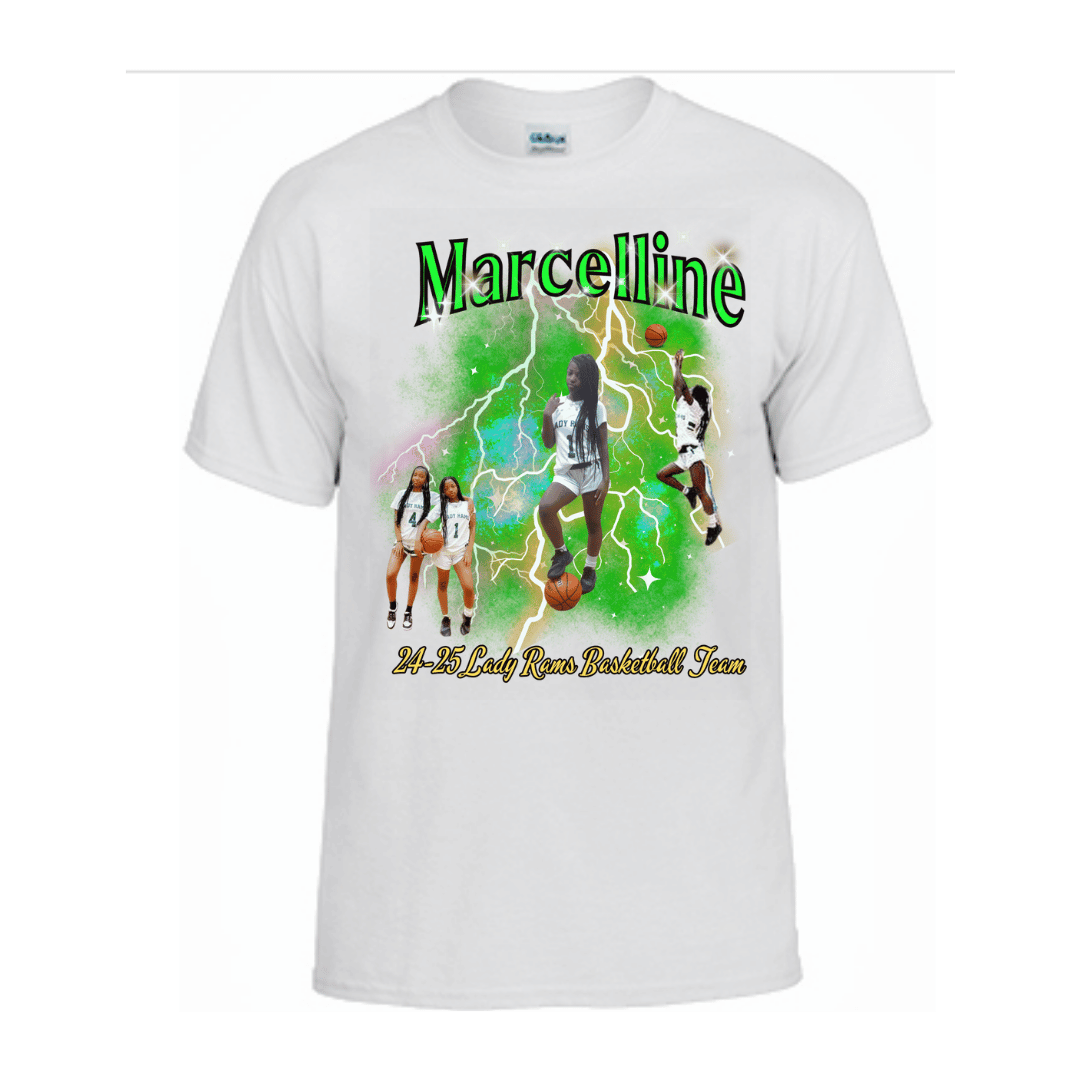 Unisex Short and Long Sleeve T-Shirt (Marcelline 24-25 Lady Rams Basketball Graphic T-Shirt)