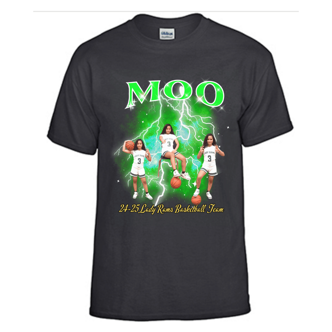 Unisex Short and Long Sleeve T-Shirt (Moo 24-25 Lady Rams Basketball Graphic T-Shirt)