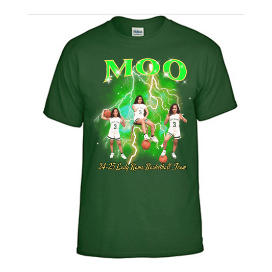 Unisex Short and Long Sleeve T-Shirt (Moo 24-25 Lady Rams Basketball Graphic T-Shirt)