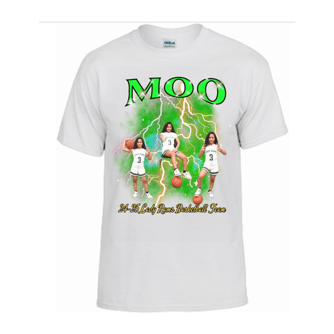 Unisex Short and Long Sleeve T-Shirt (Moo 24-25 Lady Rams Basketball Graphic T-Shirt)